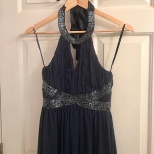 Lulu’s Navy Blue Beaded Gown